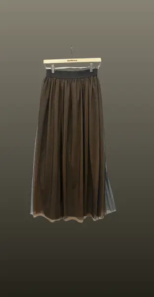 Fusta midi tulle- mustar