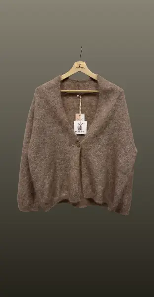 Cardigan boho- cu un nasture