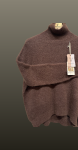 Pulover lejer din alpaca- spate alungit-maro