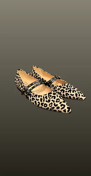 Balerini leopard cu barete