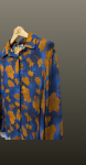 Camasa lana- imprimeu floral albastru