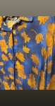 Camasa lana- imprimeu floral albastru