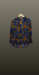 Camasa lana- imprimeu floral albastru