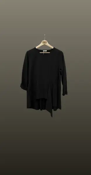 Bluza asimetrica croi lejer-negru