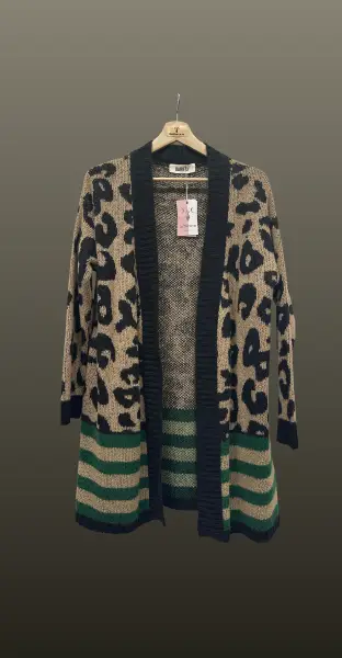 Cardigan tricot animal print