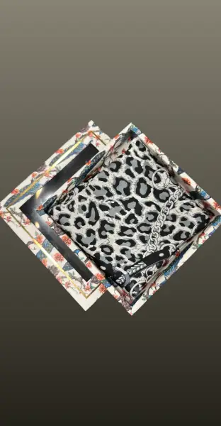 Esarfa animal print- gri