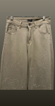 Jeans cu strasuri- beige