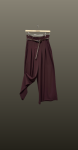 Pantalon larg cu pense- burgundy