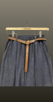 Pantalon larg din bumbac- albastru