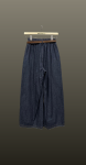 Pantalon larg din bumbac- albastru