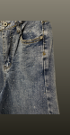 Jeans cu aplicatii cristal- albastru