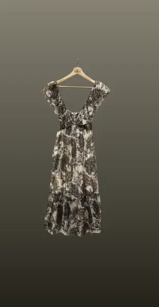 Rochie midi decolteu- maro