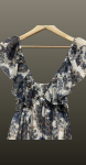 Rochie midi decolteu- albastru
