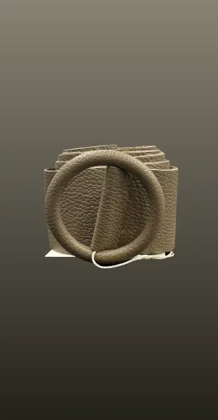 Brau lat cu catarama rotunda- beige