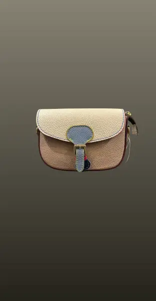 Geanta mica postas beige- multicolor