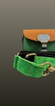 Geanta mica postas- verde/camel multicolora