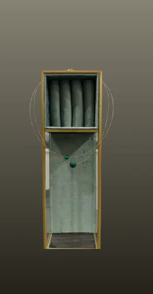 Colier subtire auriu- verde